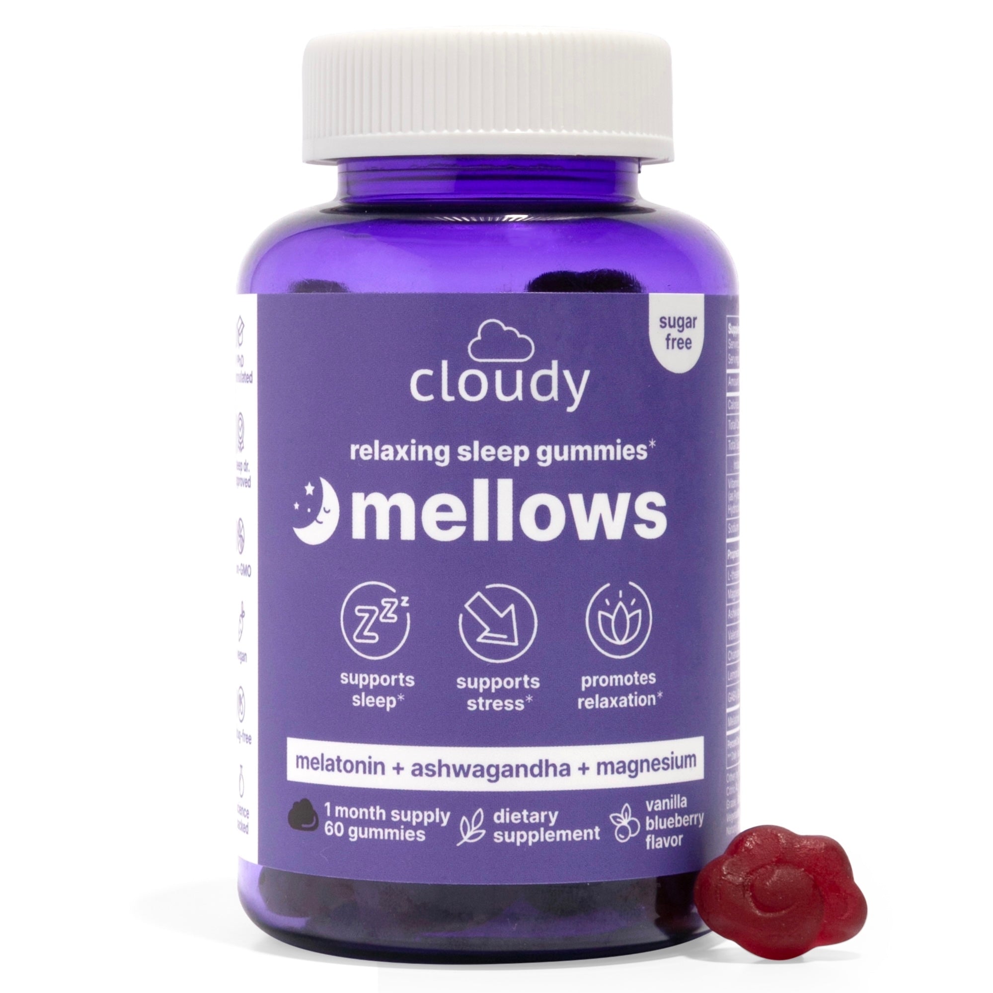 Mellows Relaxing Sleep Gummies Supplement – Cloudy