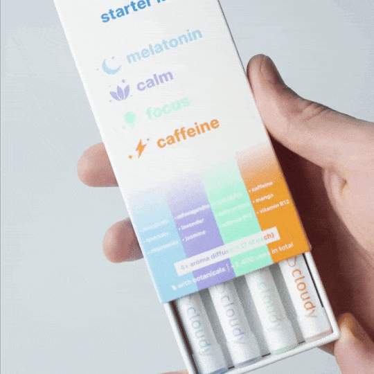 Cloudy Starter Kit: All Diffusers (Melatonin, Caffeine, Calm, Focus Personal Aroma Diffusers) Cloudy Starter Kit: All Diffusers (Melatonin, Caffeine, Calm, Focus Personal Aroma Diffusers)