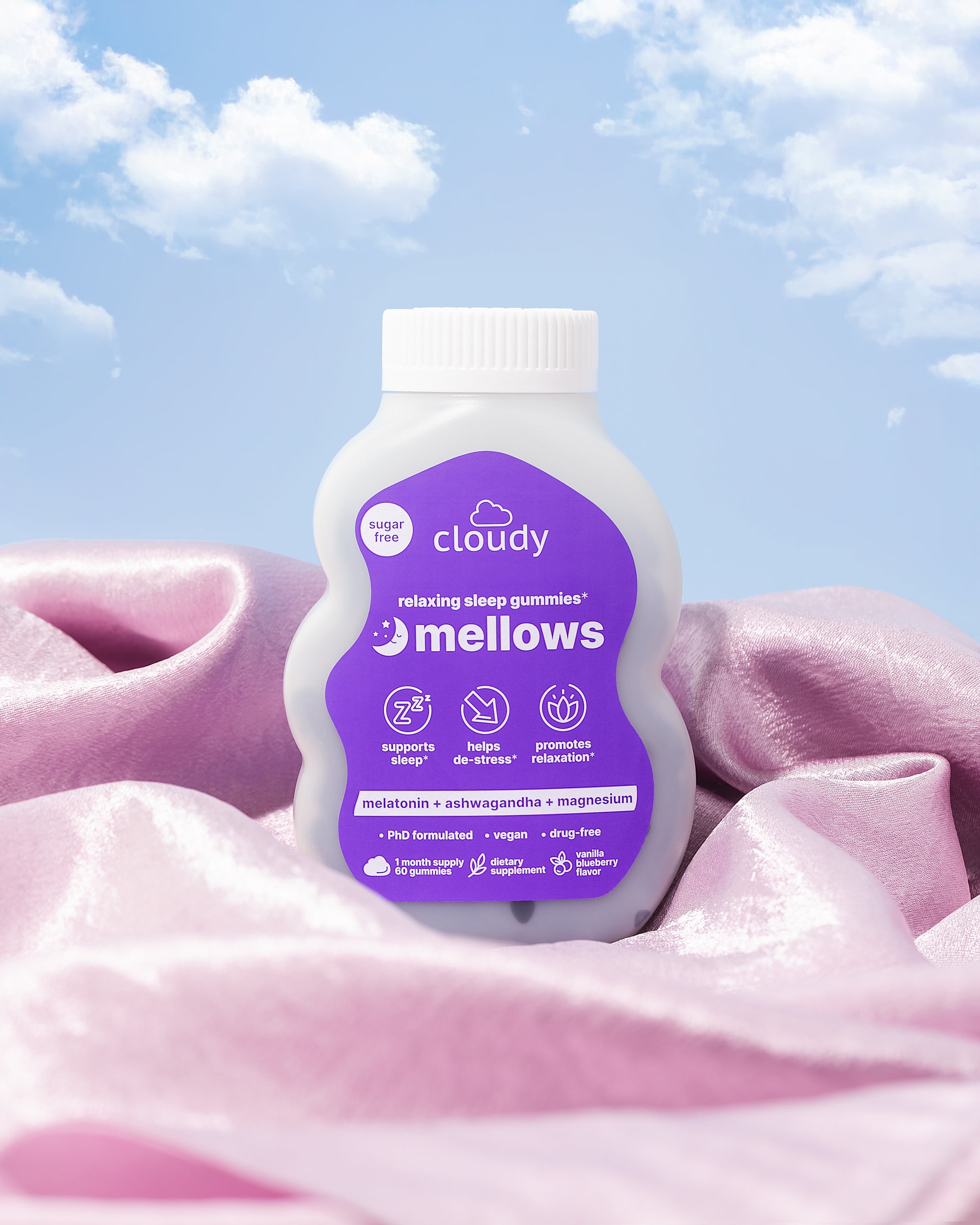 Mellows Relaxing Sleep Gummies Supplement – Cloudy