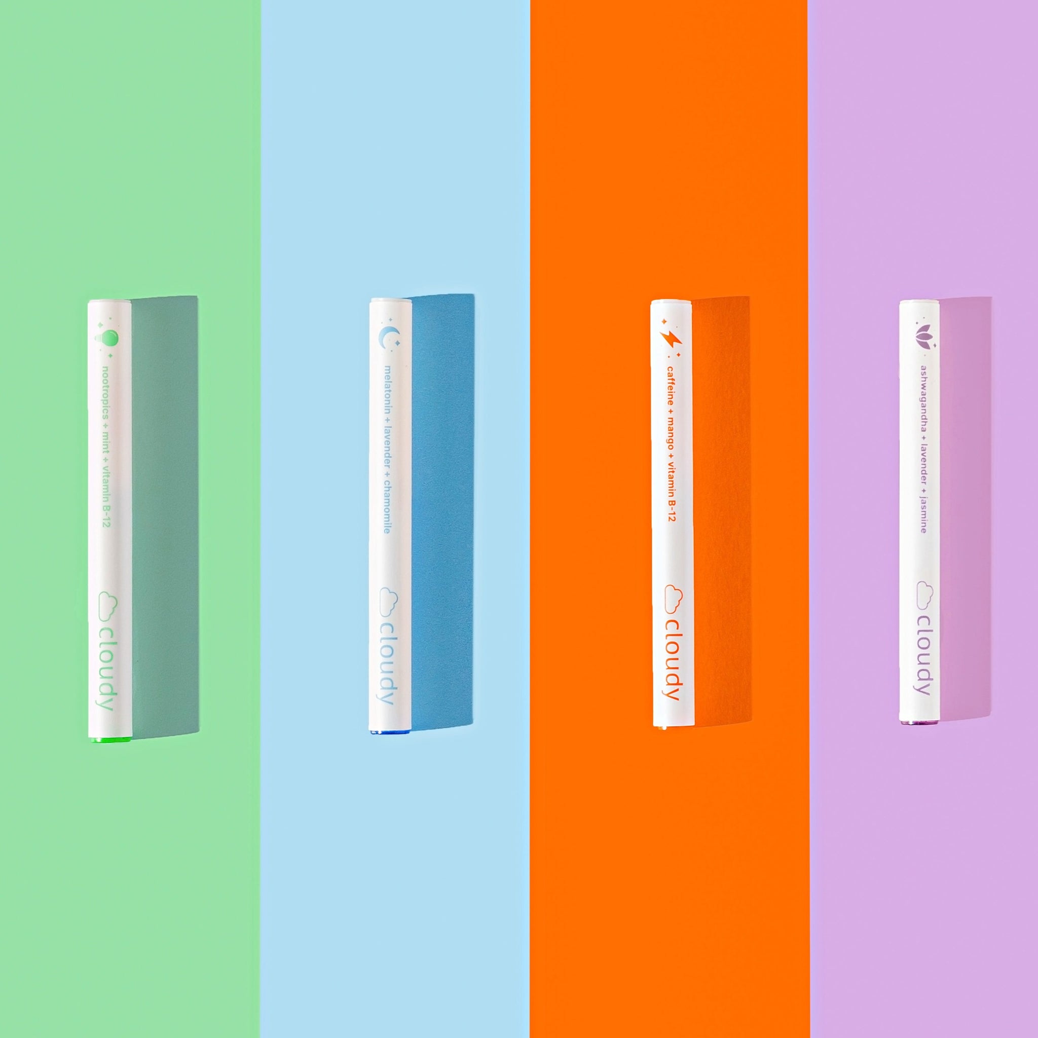 Cloudy Starter Kit: All Diffusers (Melatonin, Caffeine, Calm, Focus Personal Aroma Diffusers) Cloudy Starter Kit: All Diffusers (Melatonin, Caffeine, Calm, Focus Personal Aroma Diffusers)