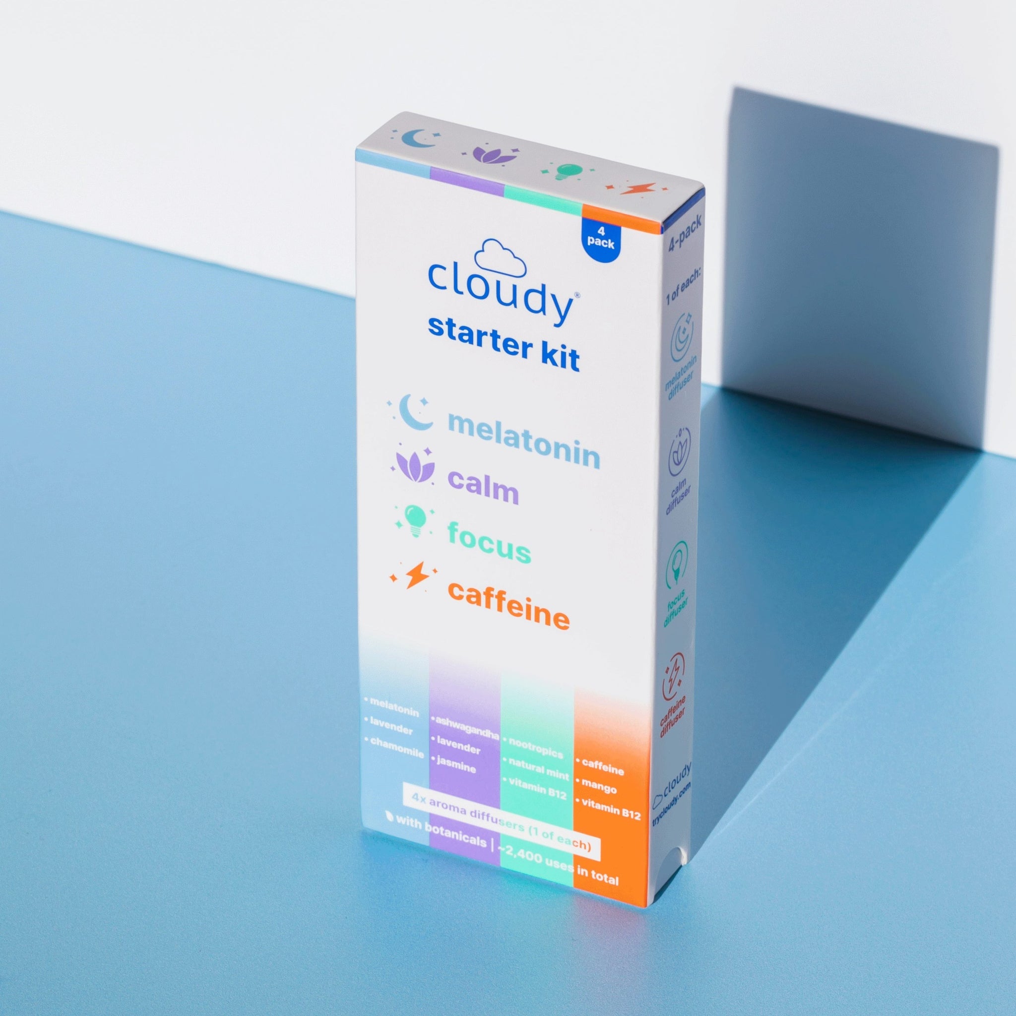 Cloudy® Starter Kit: All Diffusers (Melatonin, Caffeine, Calm, Focus ...