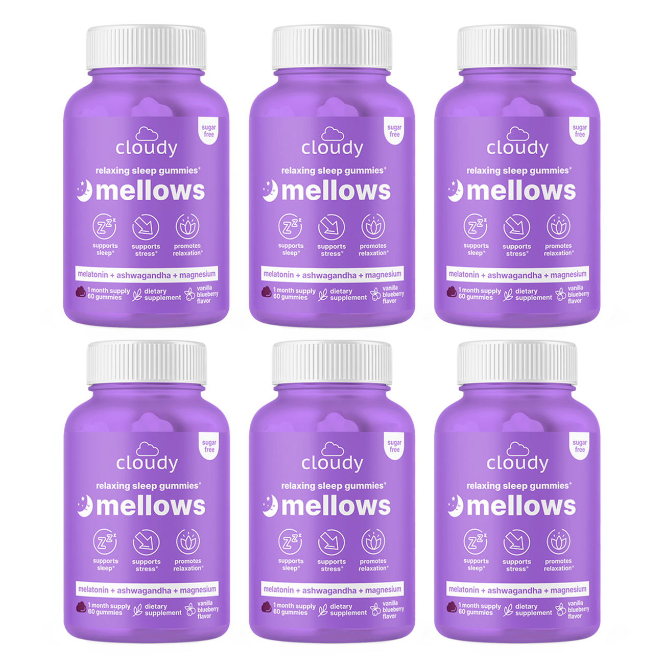 Mellows Relaxing Sleep Gummies Supplement – Cloudy